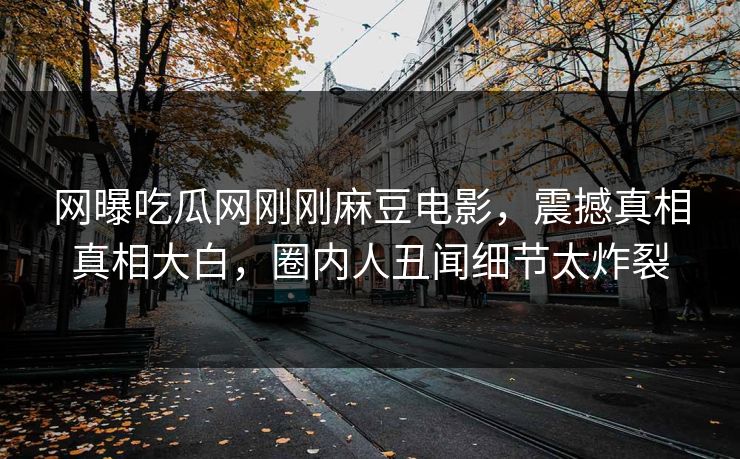 网曝吃瓜网刚刚麻豆电影，震撼真相真相大白，圈内人丑闻细节太炸裂