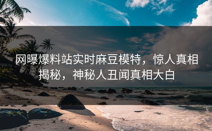 网曝爆料站实时麻豆模特，惊人真相揭秘，神秘人丑闻真相大白