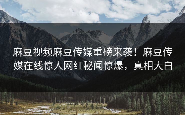 麻豆视频麻豆传媒重磅来袭！麻豆传媒在线惊人网红秘闻惊爆，真相大白